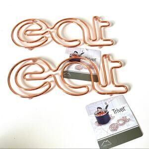 Spectrum Set of Two Copper Color Metal Eat Trivets NWTS